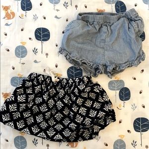Crewcuts size 2 skirt and shorts